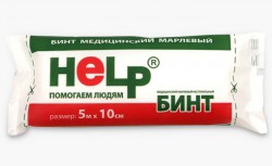 Бинт нестерильный Help р. 5мх10см 36 г/м кв.