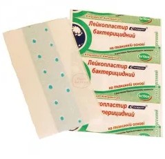 Лейкопластырь бактерицидный с бриллиантовым зеленым на тканевой основе р. 4смх10см 1 шт.