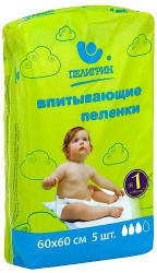 Пеленки впитывающие Пелигрин 5 шт. 1100 мл