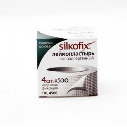 Пластырь фиксирующий Silkofix на тканевой основе р. 4смх500см 1 шт.