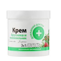 Крем Домашний доктор брусника и можжевельник питательно-витаминный 3в1 - для лица шеи и тела 250 мл